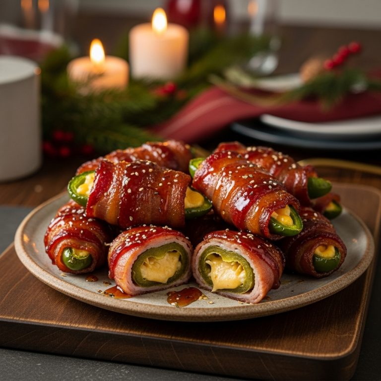 Smoky Bacon-Wrapped Jalapeño Poppers with Honey-Chipotle Glaze